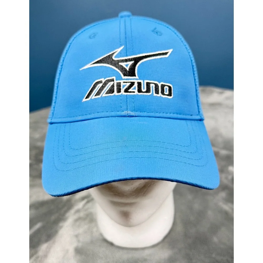 Mizuno Golf Hat Mens S/M Blue Mesh Back Snapback Performance Wear